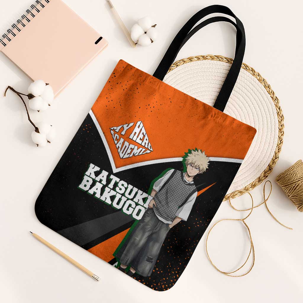 Katsuki Bakugo My Hero Academia Tote Bag Anime Grunge Splatter Graphic Style
