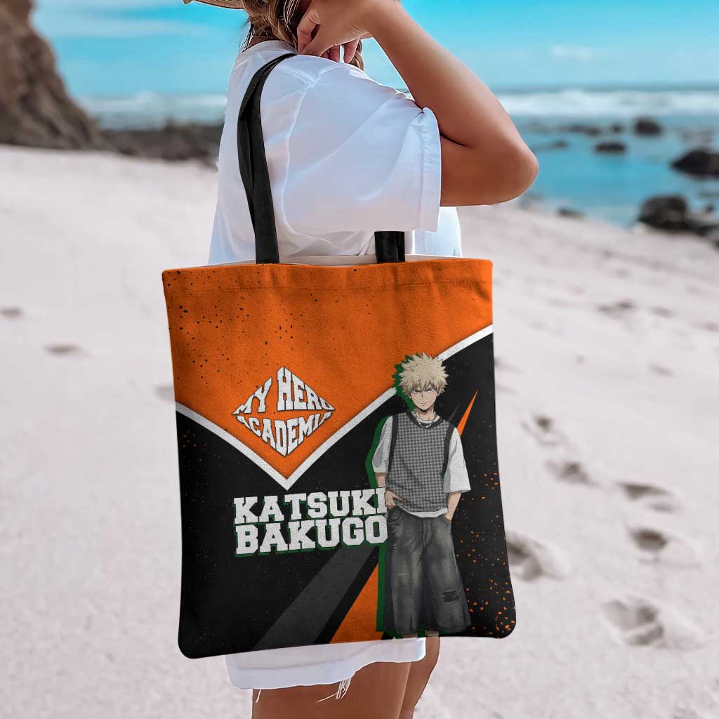 Katsuki Bakugo My Hero Academia Tote Bag Anime Grunge Splatter Graphic Style