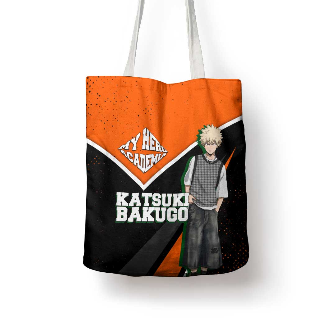 Katsuki Bakugo My Hero Academia Tote Bag Anime Grunge Splatter Graphic Style