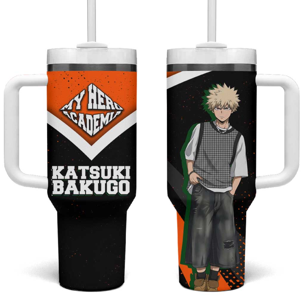 Katsuki Bakugo My Hero Academia Tumbler With Handle Anime Grunge Splatter Graphic Style