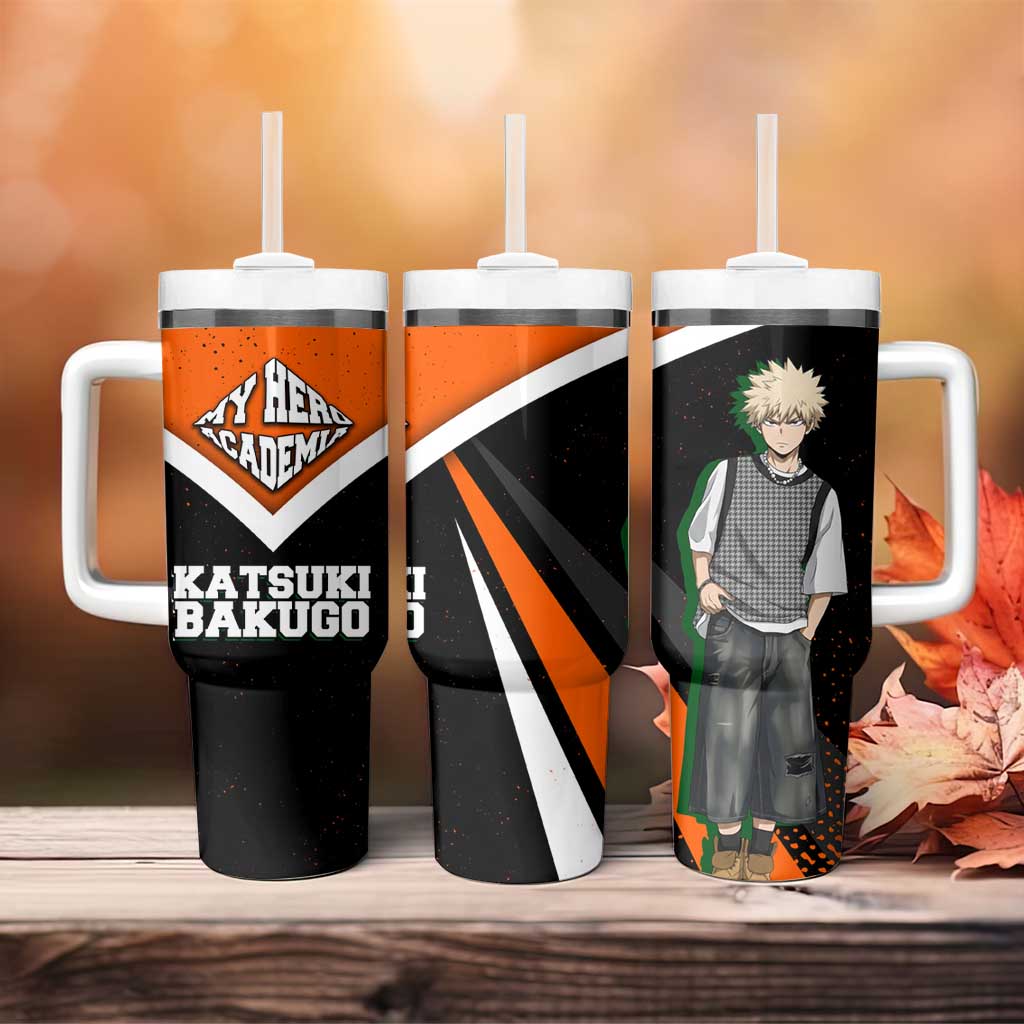 Katsuki Bakugo My Hero Academia Tumbler With Handle Anime Grunge Splatter Graphic Style