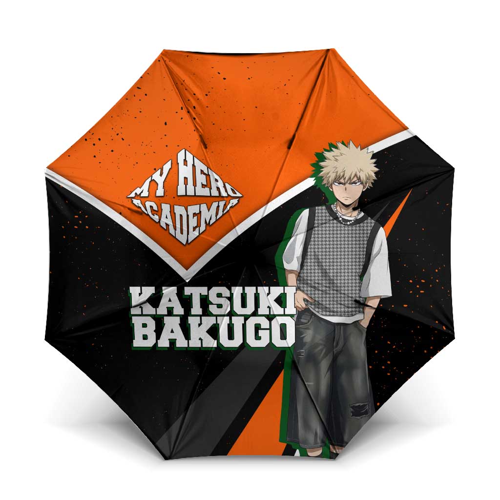 Katsuki Bakugo My Hero Academia Umbrella Anime Grunge Splatter Graphic Style