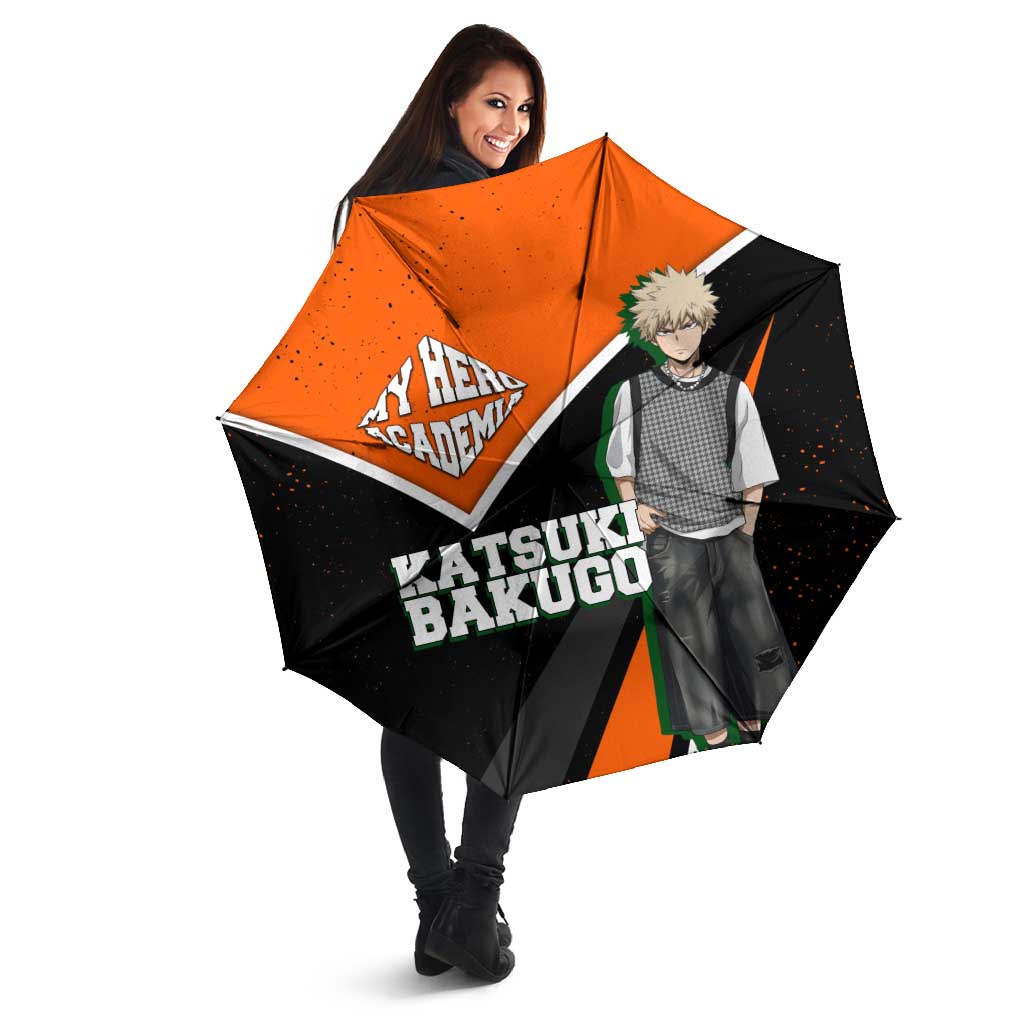 Katsuki Bakugo My Hero Academia Umbrella Anime Grunge Splatter Graphic Style