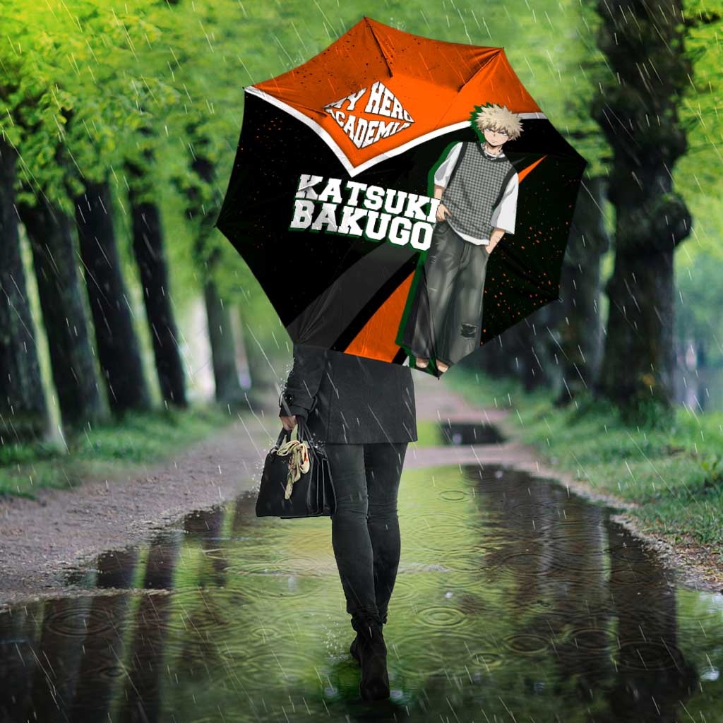 Katsuki Bakugo My Hero Academia Umbrella Anime Grunge Splatter Graphic Style