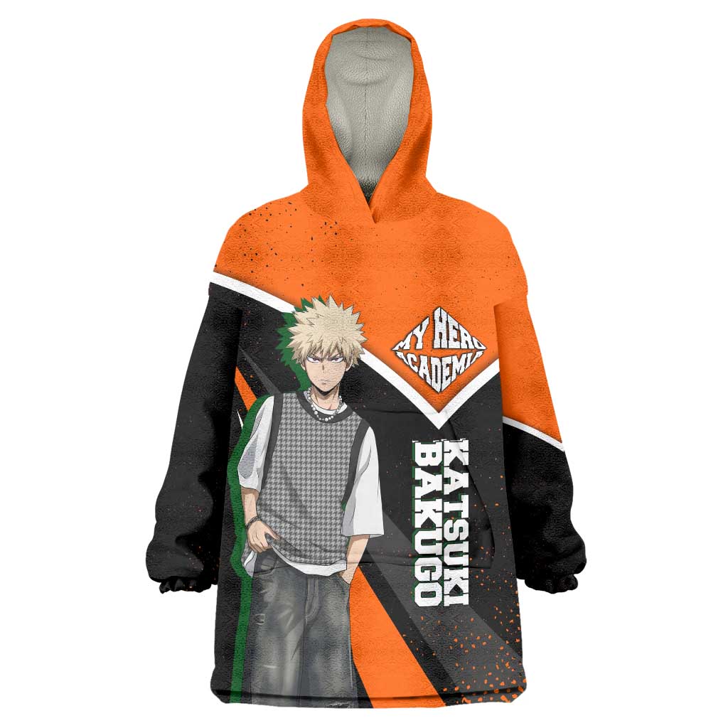 Katsuki Bakugo My Hero Academia Wearable Blanket Hoodie Anime Grunge Splatter Graphic Style