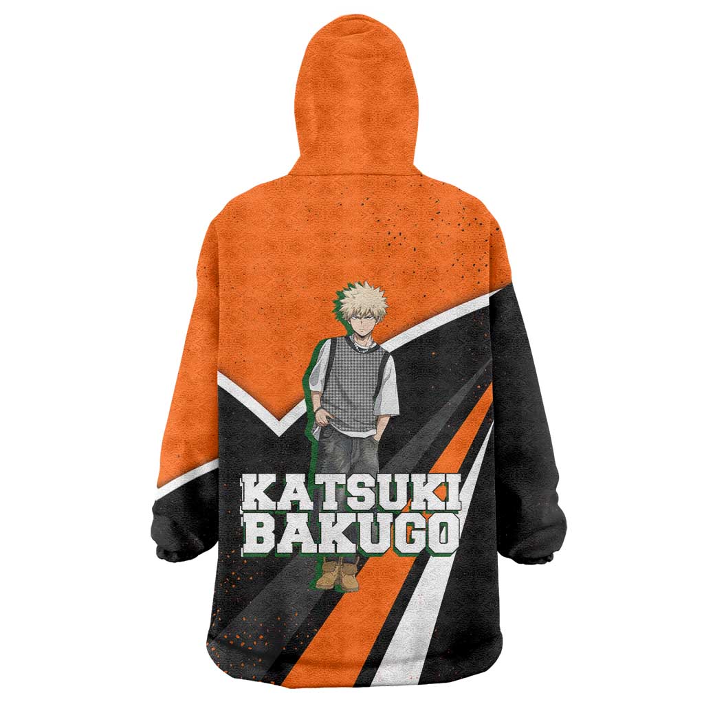 Katsuki Bakugo My Hero Academia Wearable Blanket Hoodie Anime Grunge Splatter Graphic Style