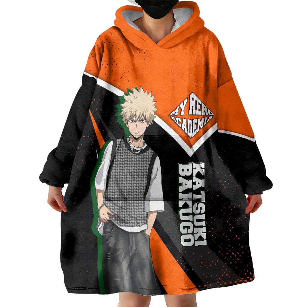 Katsuki Bakugo My Hero Academia Wearable Blanket Hoodie Anime Grunge Splatter Graphic Style