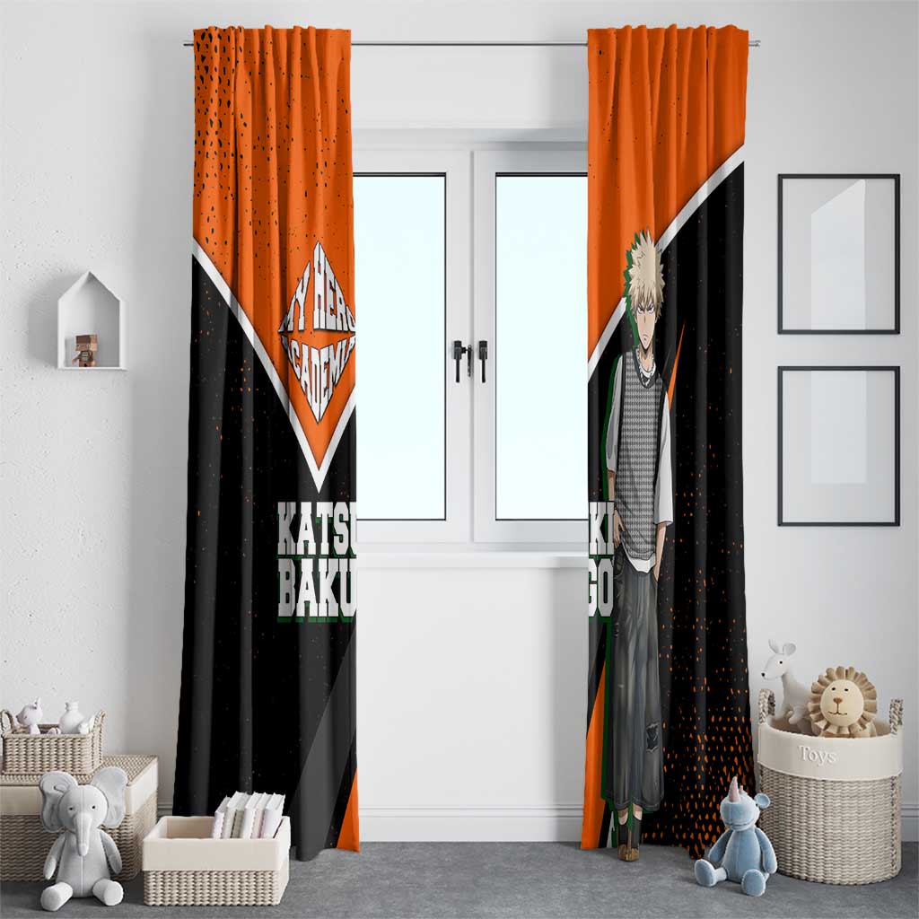 Katsuki Bakugo My Hero Academia Window Curtain Anime Grunge Splatter Graphic Style