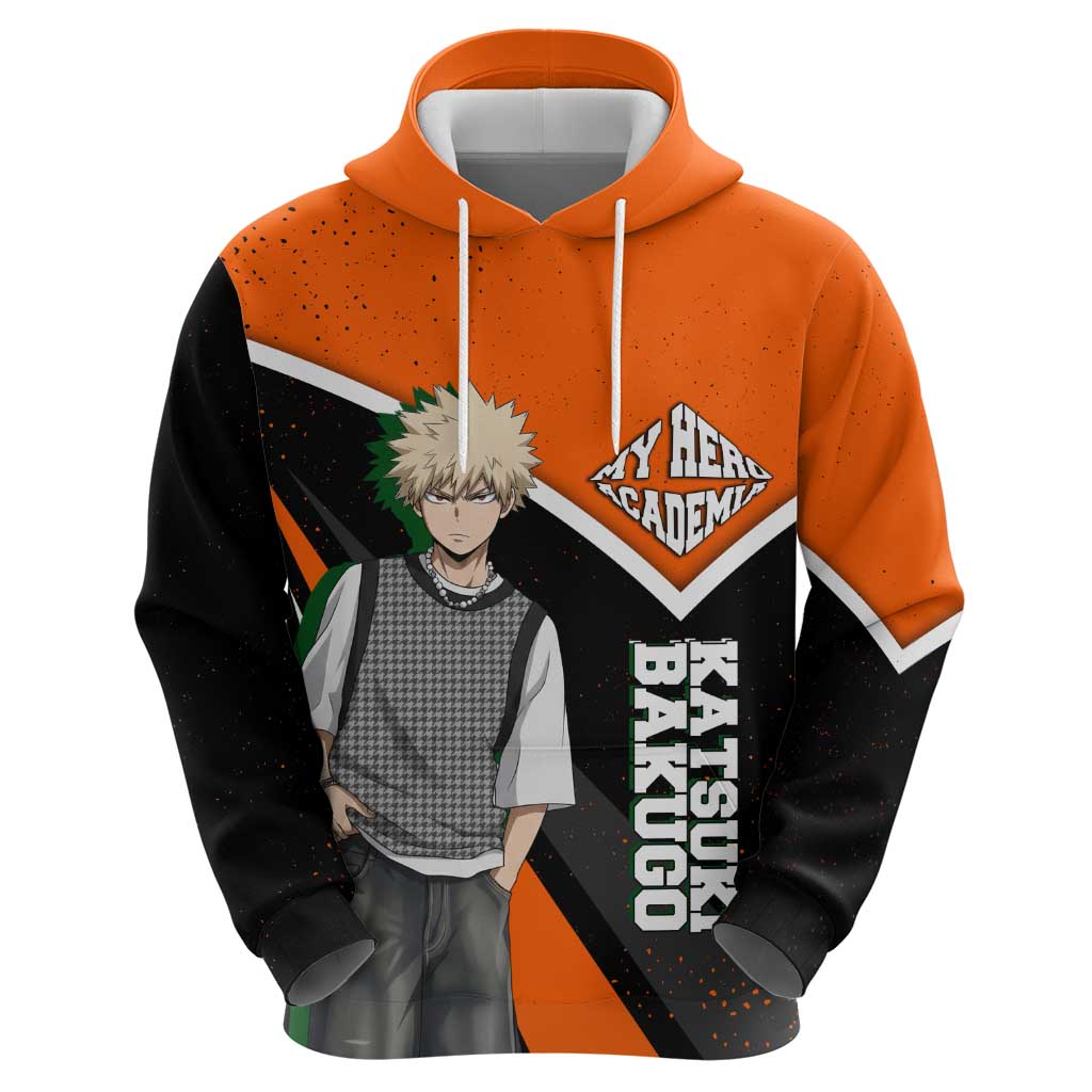 Katsuki Bakugo My Hero Academia Zip Hoodie Anime Grunge Splatter Graphic Style