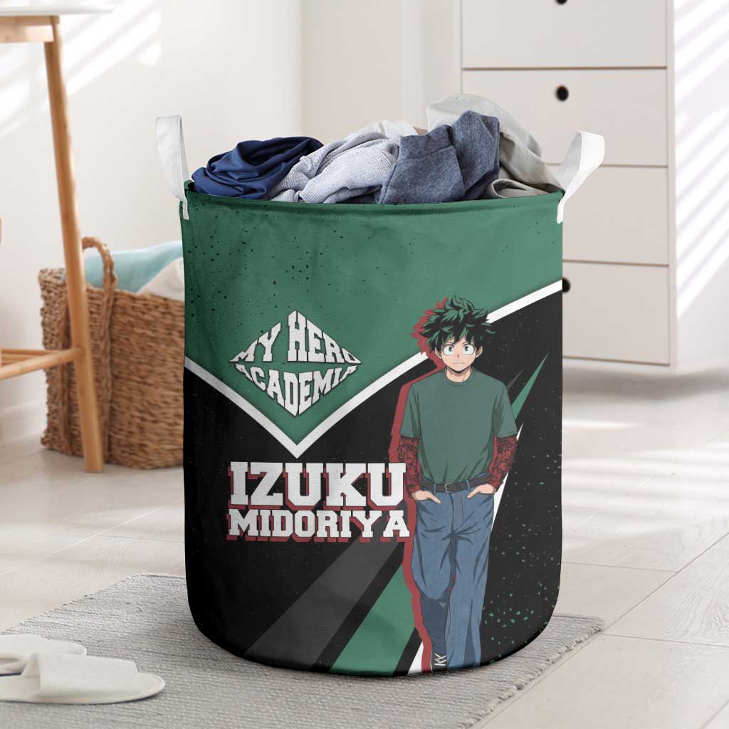 Izuku Midoriya My Hero Academia Laundry Basket Anime Grunge Splatter Graphic Style