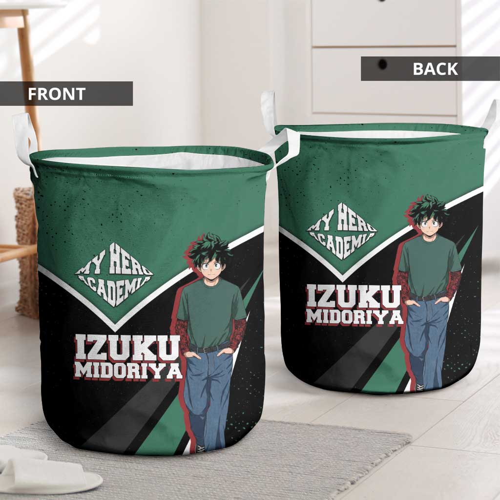 Izuku Midoriya My Hero Academia Laundry Basket Anime Grunge Splatter Graphic Style