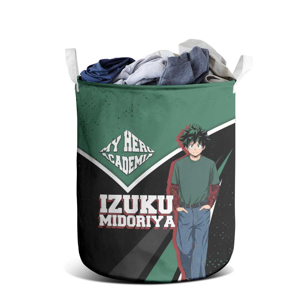 Izuku Midoriya My Hero Academia Laundry Basket Anime Grunge Splatter Graphic Style