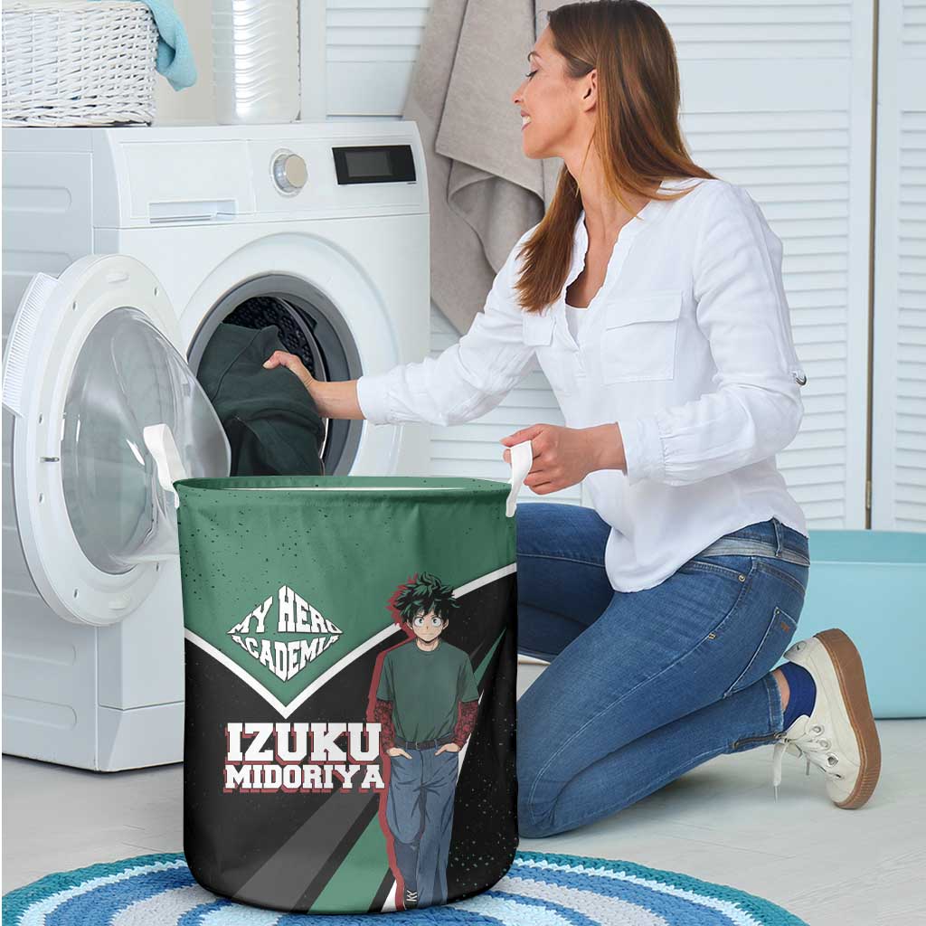 Izuku Midoriya My Hero Academia Laundry Basket Anime Grunge Splatter Graphic Style
