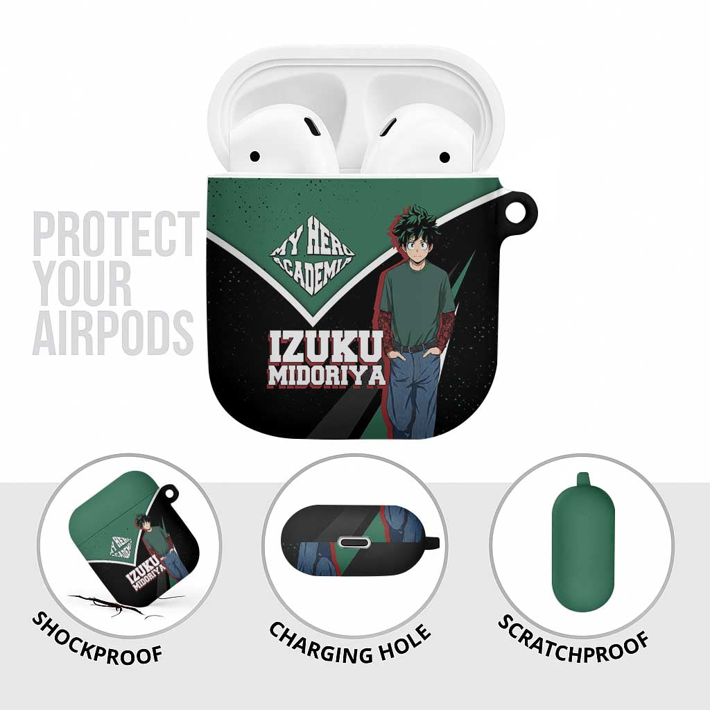 Izuku Midoriya My Hero Academia AirPods Case Anime Grunge Splatter Graphic Style