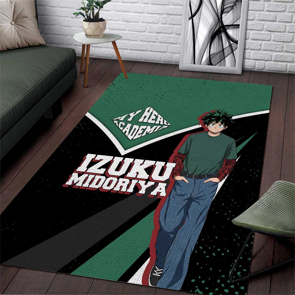 Izuku Midoriya My Hero Academia Area Rug Anime Grunge Splatter Graphic Style