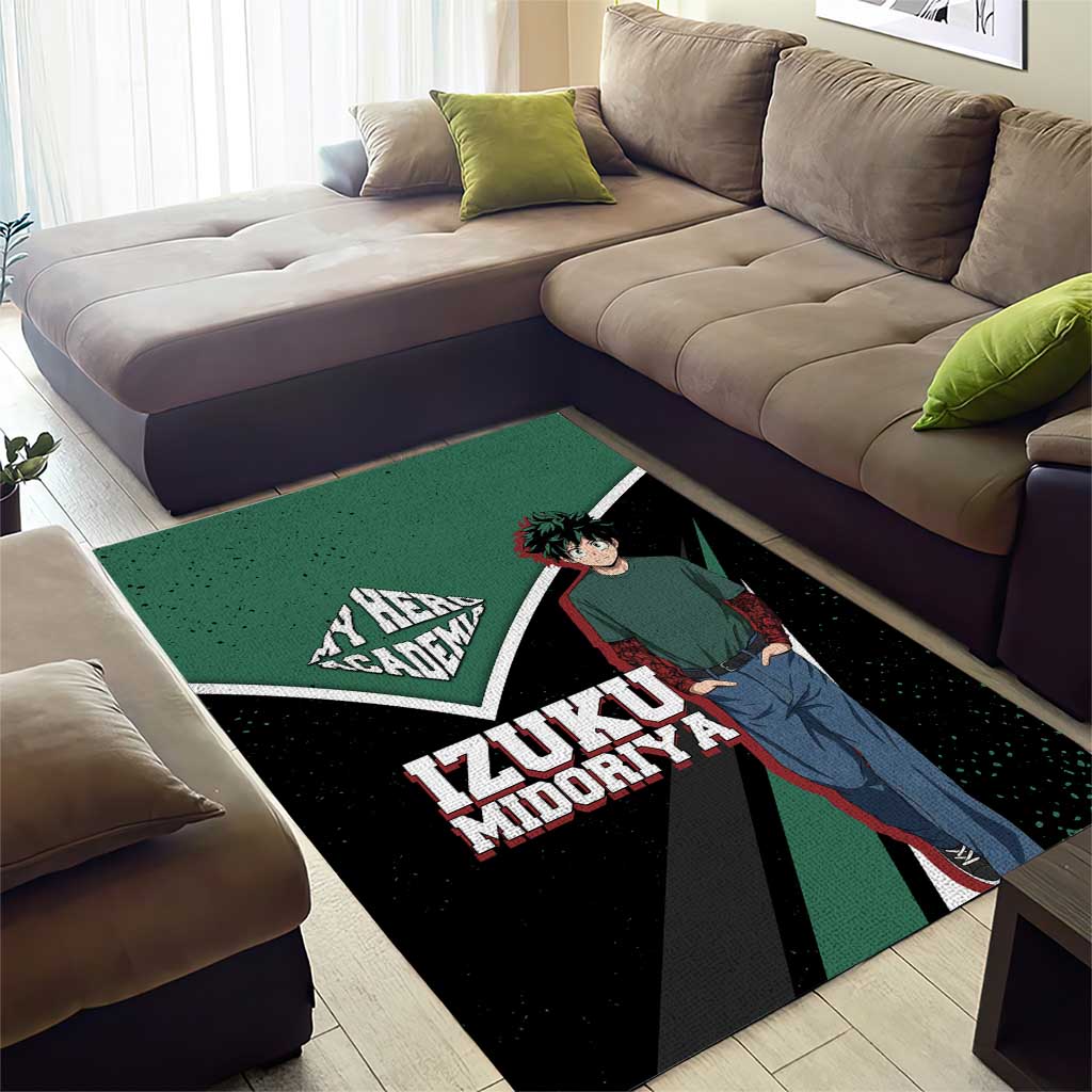 Izuku Midoriya My Hero Academia Area Rug Anime Grunge Splatter Graphic Style