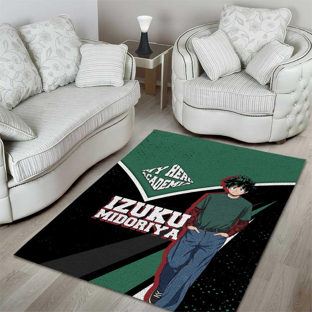 Izuku Midoriya My Hero Academia Area Rug Anime Grunge Splatter Graphic Style