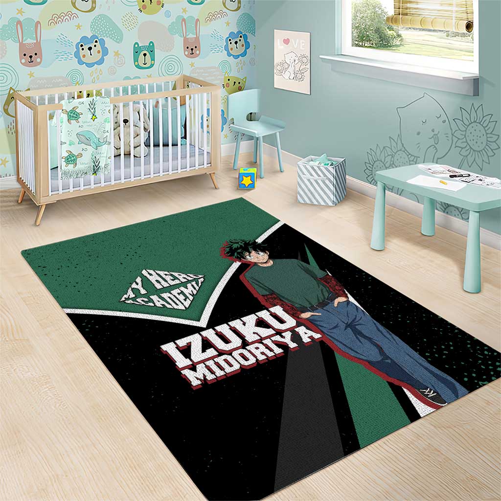 Izuku Midoriya My Hero Academia Area Rug Anime Grunge Splatter Graphic Style