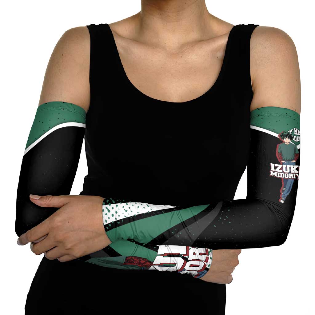 Izuku Midoriya My Hero Academia Arm Sleeves Anime Grunge Splatter Graphic Style