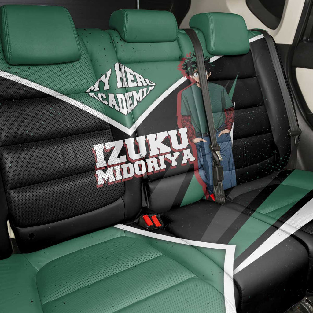 Izuku Midoriya My Hero Academia Back Car Seat Cover Anime Grunge Splatter Graphic Style