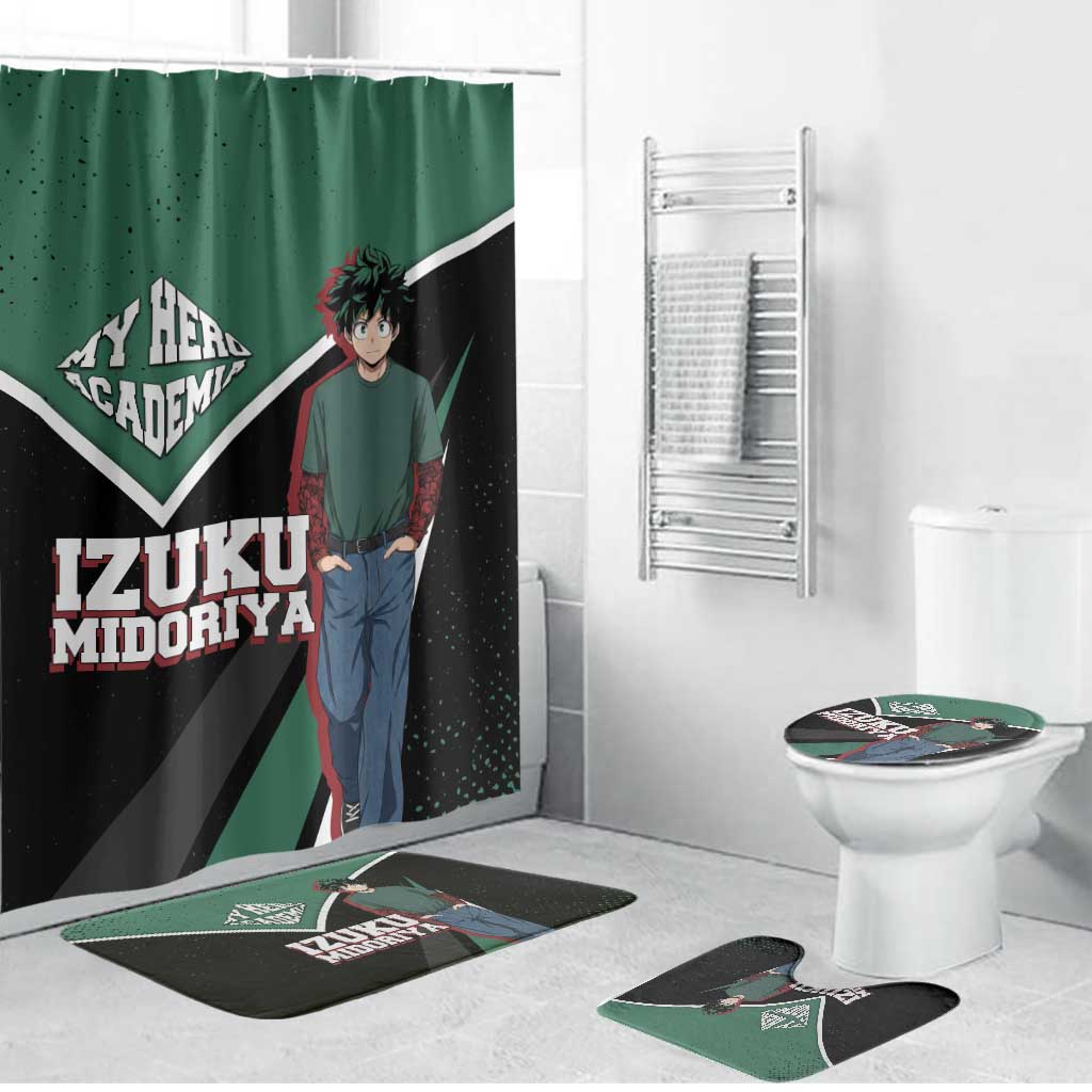 Izuku Midoriya My Hero Academia Bathroom Set Anime Grunge Splatter Graphic Style