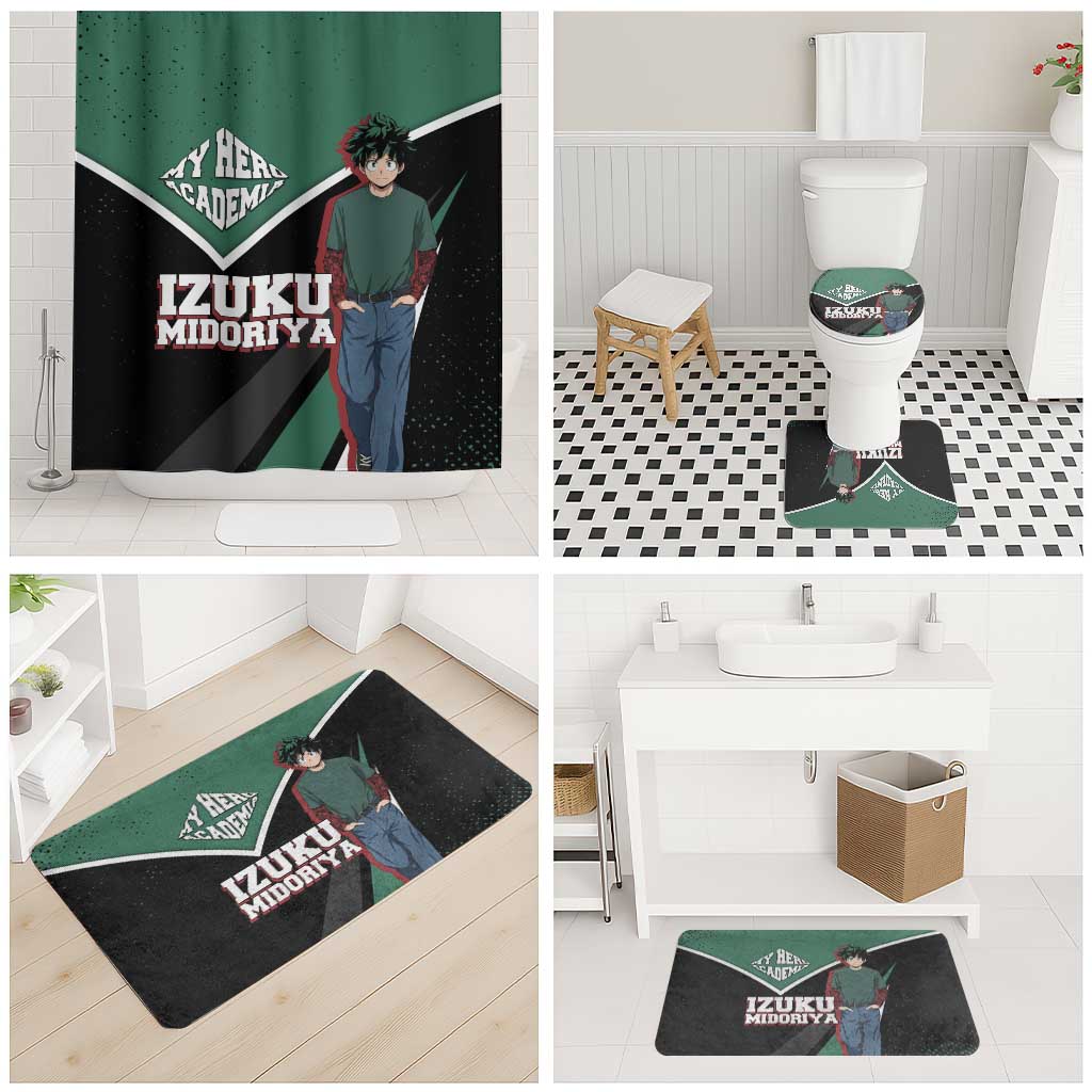 Izuku Midoriya My Hero Academia Bathroom Set Anime Grunge Splatter Graphic Style