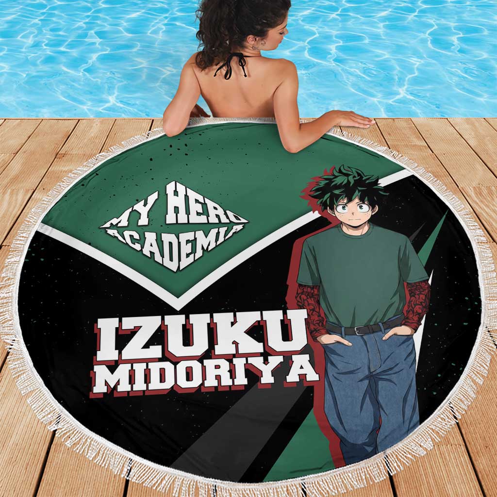 Izuku Midoriya My Hero Academia Beach Blanket Anime Grunge Splatter Graphic Style