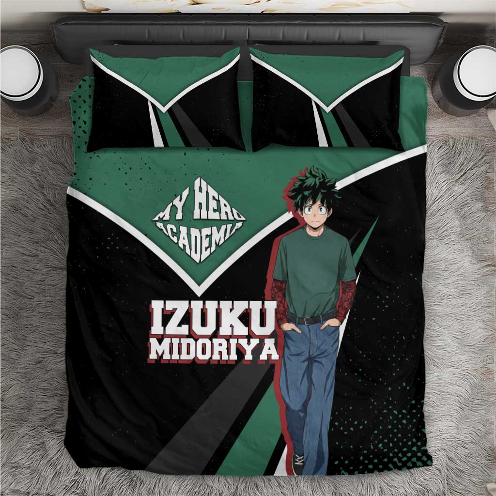 Izuku Midoriya My Hero Academia Bedding Set Anime Grunge Splatter Graphic Style