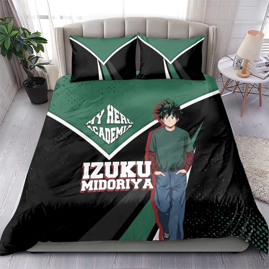 Izuku Midoriya My Hero Academia Bedding Set Anime Grunge Splatter Graphic Style