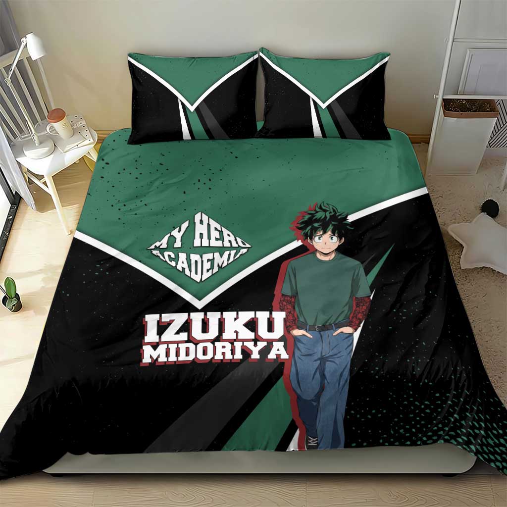 Izuku Midoriya My Hero Academia Bedding Set Anime Grunge Splatter Graphic Style