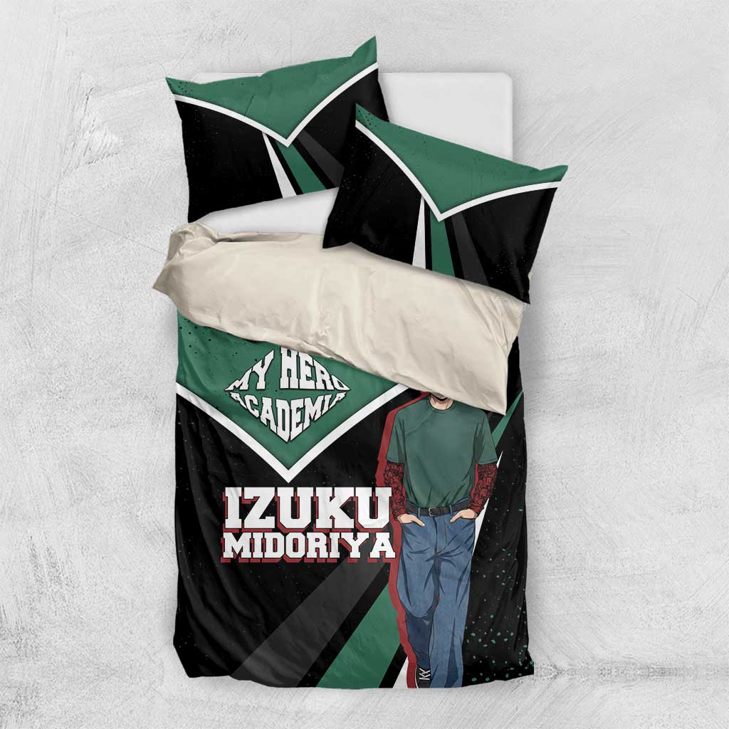 Izuku Midoriya My Hero Academia Bedding Set Anime Grunge Splatter Graphic Style