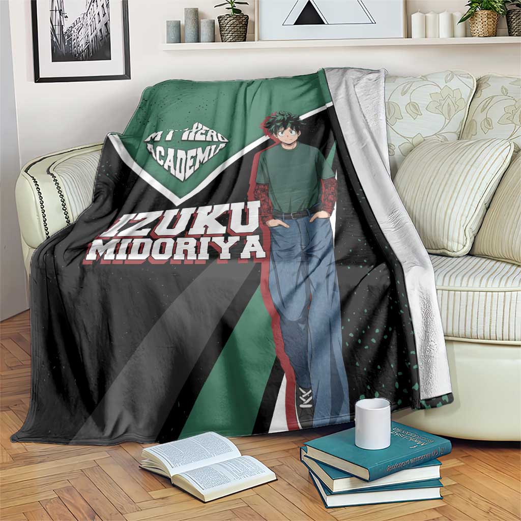 Izuku Midoriya My Hero Academia Blanket Anime Grunge Splatter Graphic Style