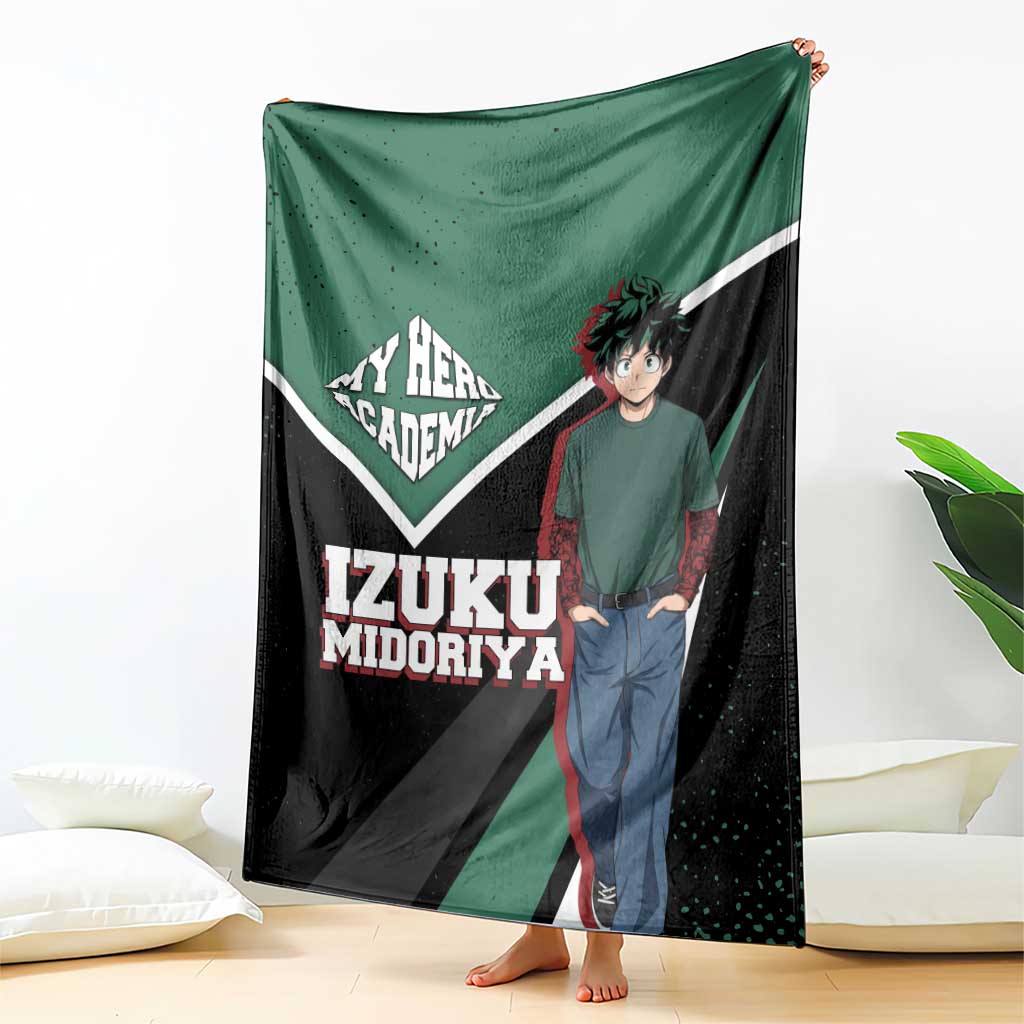 Izuku Midoriya My Hero Academia Blanket Anime Grunge Splatter Graphic Style