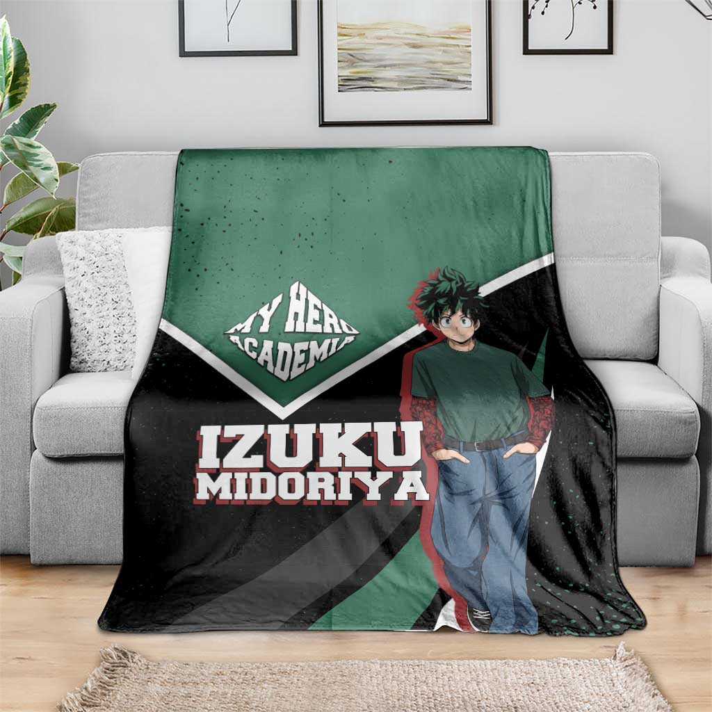 Izuku Midoriya My Hero Academia Blanket Anime Grunge Splatter Graphic Style