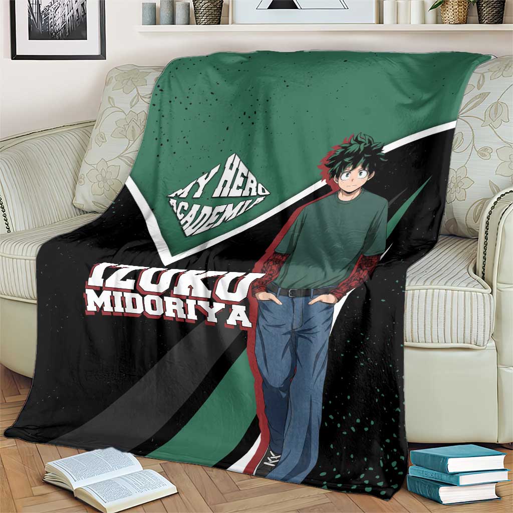 Izuku Midoriya My Hero Academia Blanket Anime Grunge Splatter Graphic Style