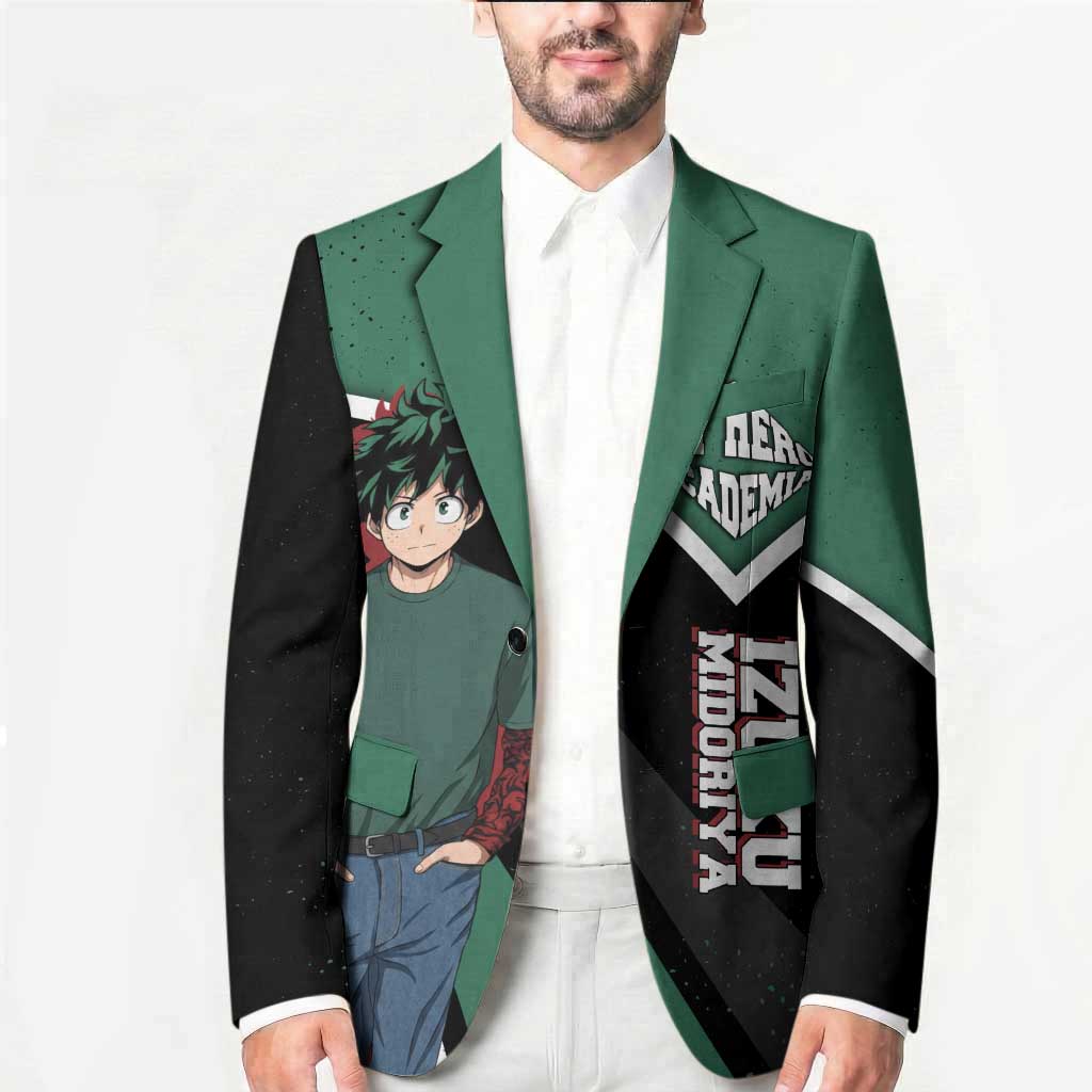 Izuku Midoriya My Hero Academia Blazer Anime Grunge Splatter Graphic Style