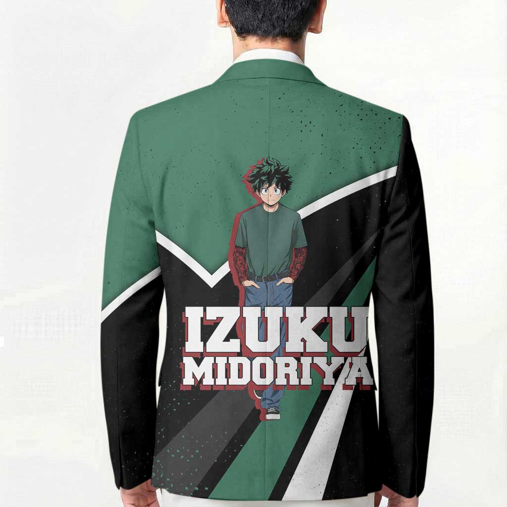 Izuku Midoriya My Hero Academia Blazer Anime Grunge Splatter Graphic Style