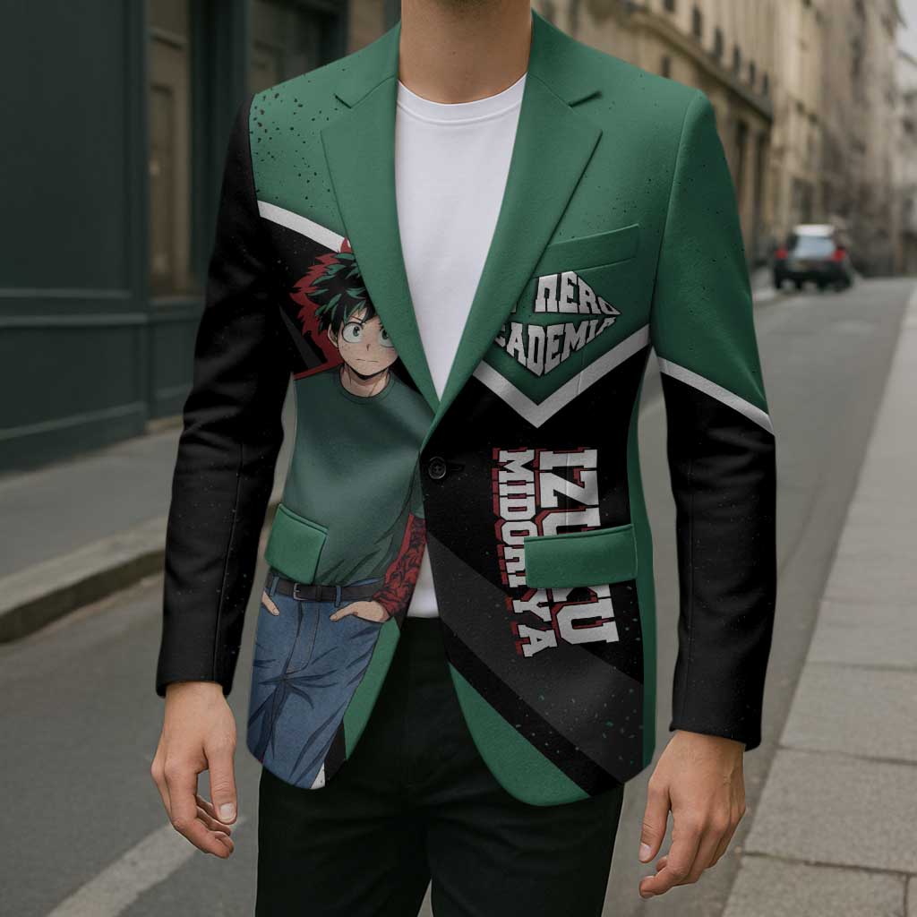 Izuku Midoriya My Hero Academia Blazer Anime Grunge Splatter Graphic Style