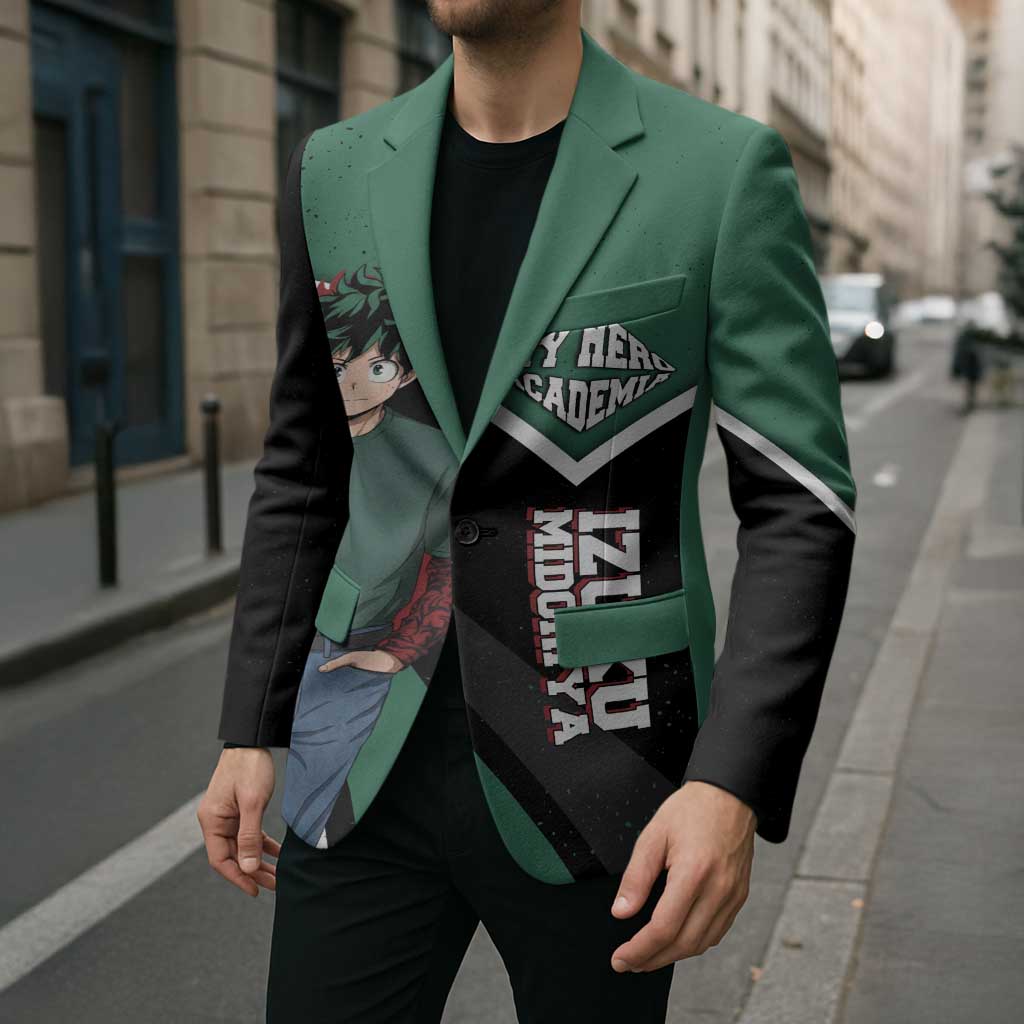 Izuku Midoriya My Hero Academia Blazer Anime Grunge Splatter Graphic Style