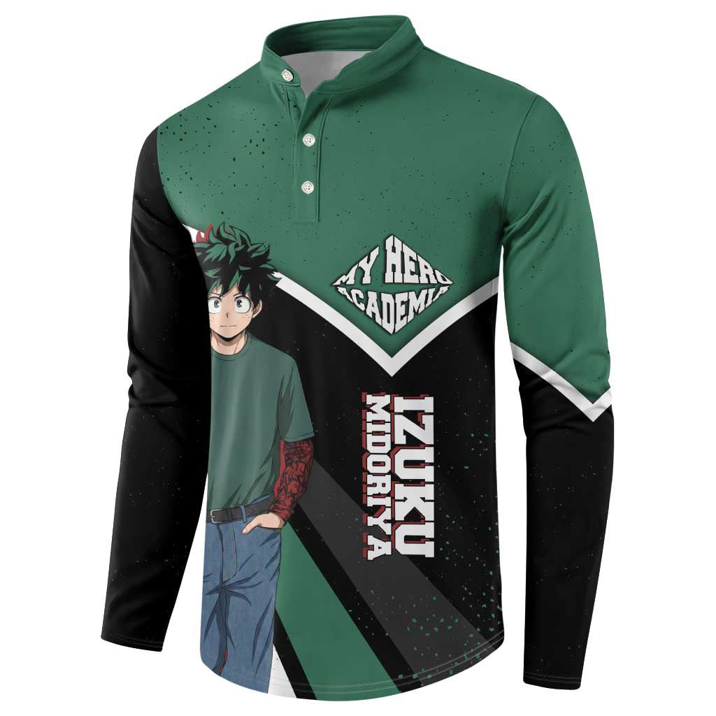 Izuku Midoriya My Hero Academia Button Sweatshirt Anime Grunge Splatter Graphic Style