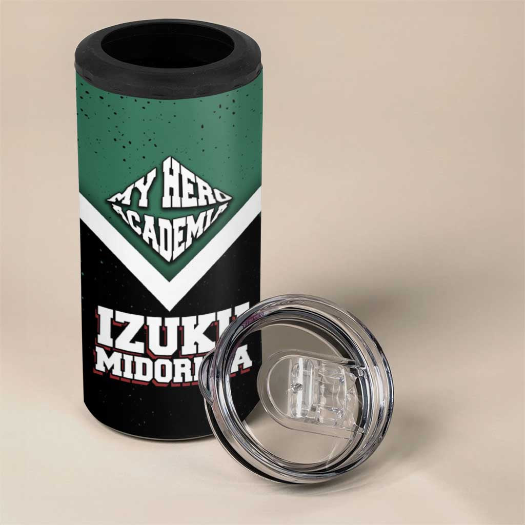 Izuku Midoriya My Hero Academia 4 in 1 Can Cooler Tumbler Anime Grunge Splatter Graphic Style
