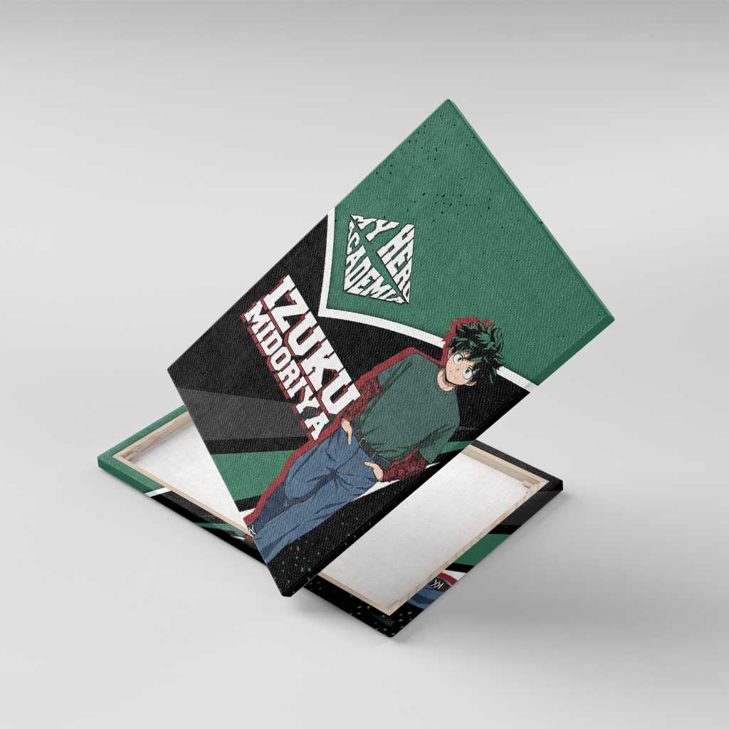 Izuku Midoriya My Hero Academia Canvas Wall Art Anime Grunge Splatter Graphic Style