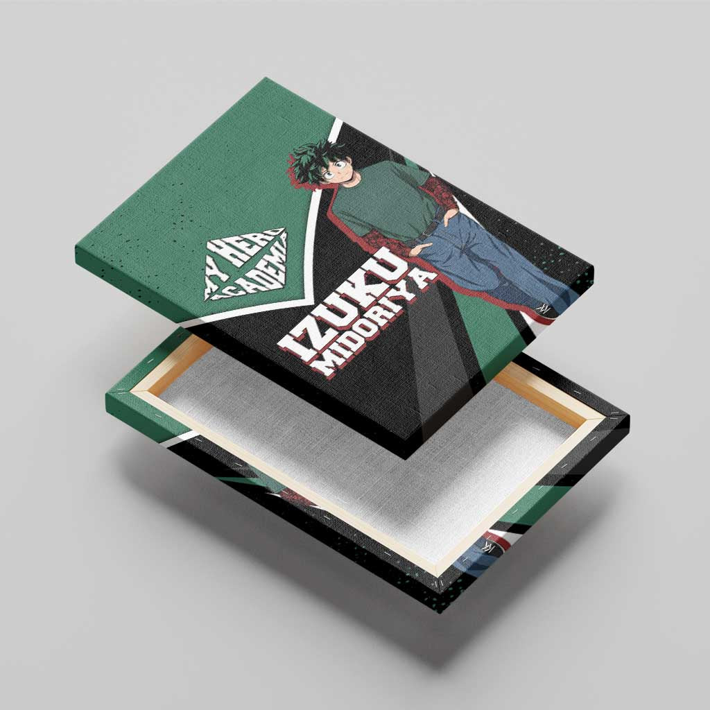 Izuku Midoriya My Hero Academia Canvas Wall Art Anime Grunge Splatter Graphic Style