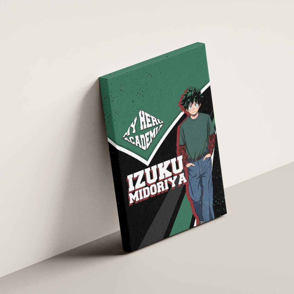 Izuku Midoriya My Hero Academia Canvas Wall Art Anime Grunge Splatter Graphic Style