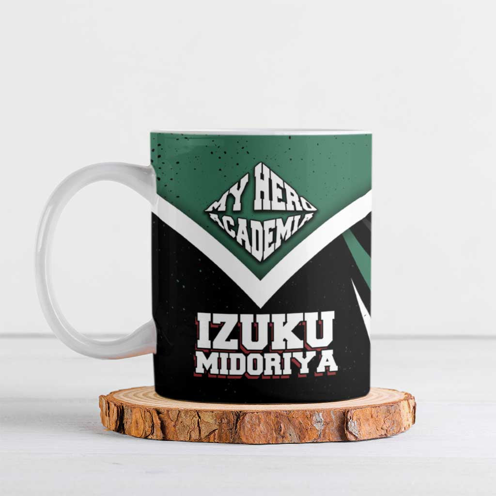 Izuku Midoriya My Hero Academia Ceramic Mug Anime Grunge Splatter Graphic Style