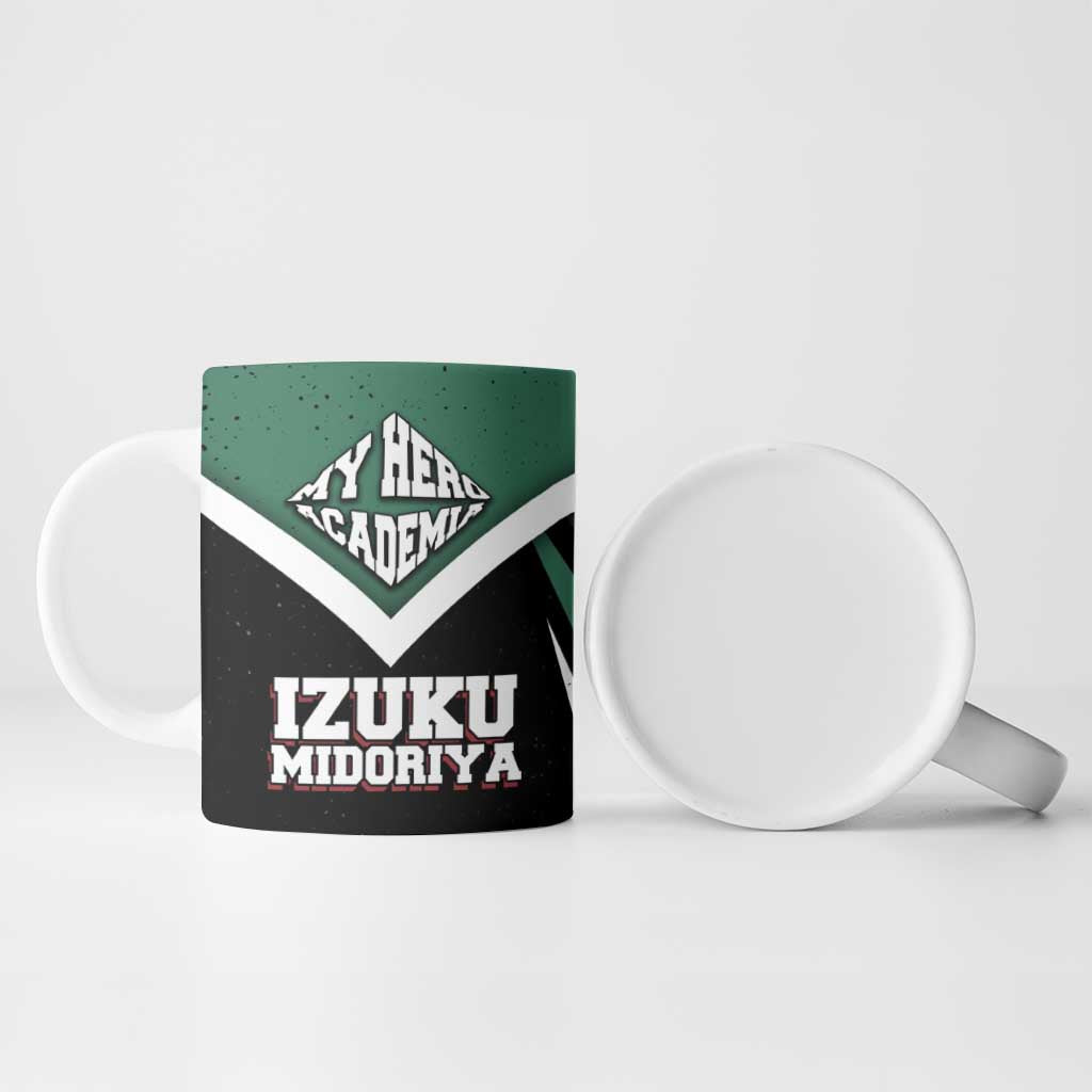 Izuku Midoriya My Hero Academia Ceramic Mug Anime Grunge Splatter Graphic Style