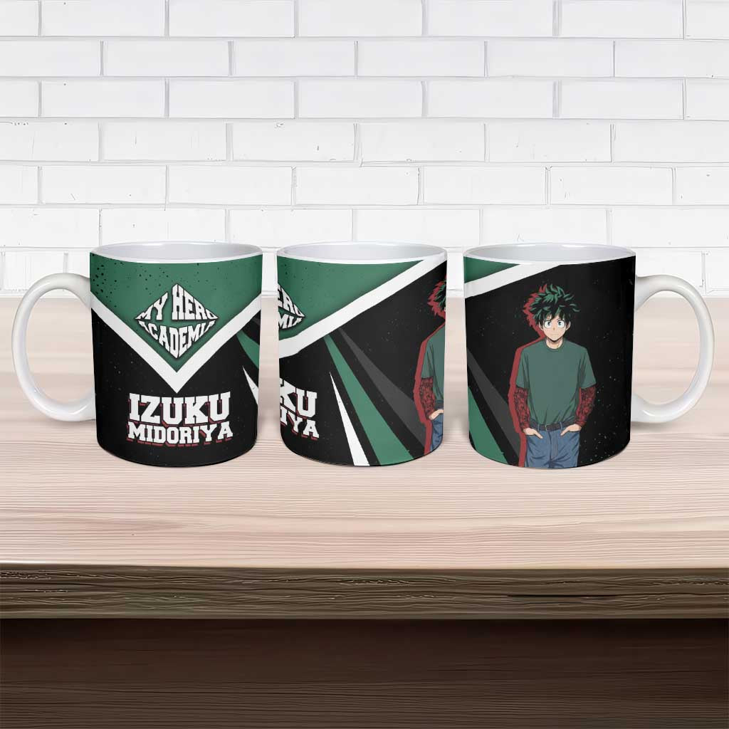 Izuku Midoriya My Hero Academia Ceramic Mug Anime Grunge Splatter Graphic Style
