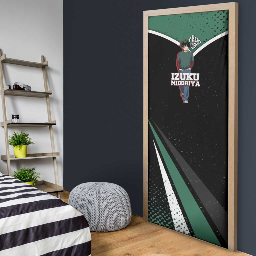 Izuku Midoriya My Hero Academia Door Cover Anime Grunge Splatter Graphic Style