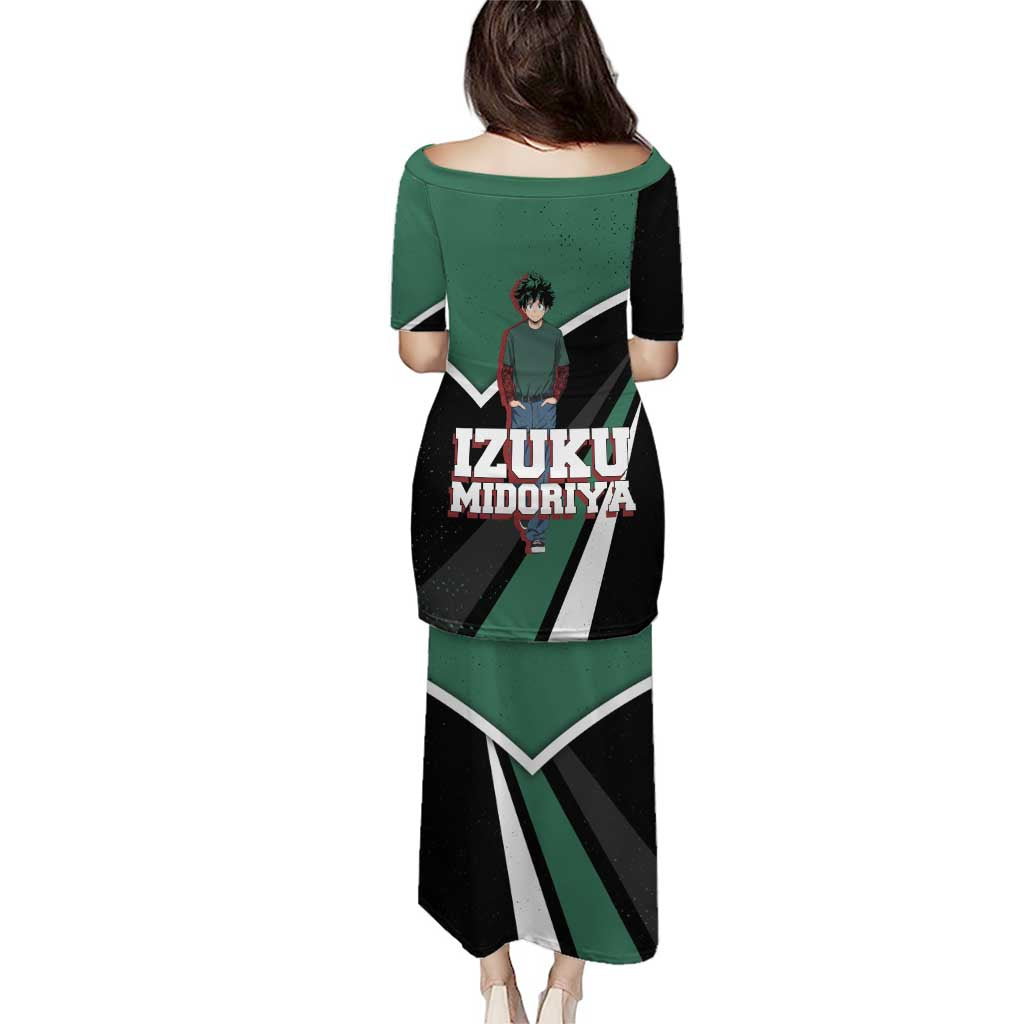Izuku Midoriya My Hero Academia Family Matching Puletasi and Hawaiian Shirt Anime Grunge Splatter Graphic Style