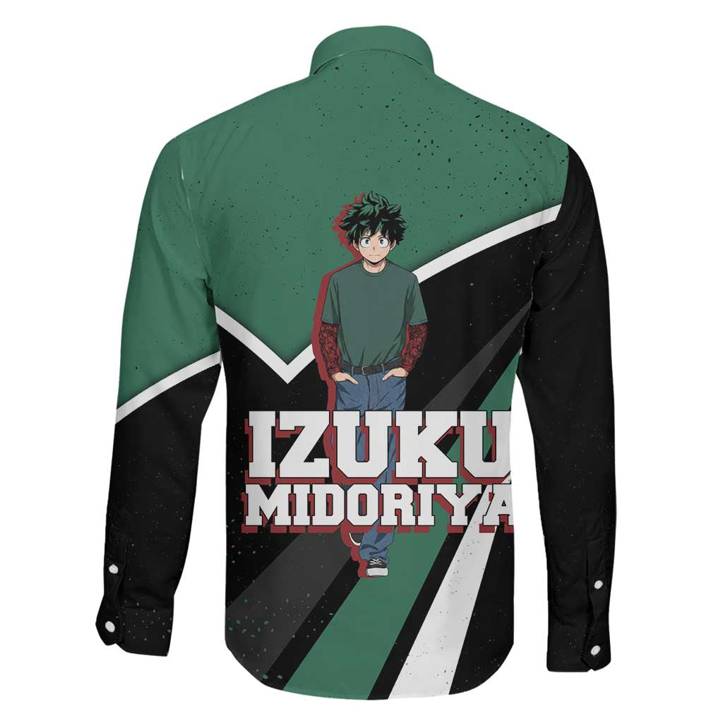 Izuku Midoriya My Hero Academia Family Matching Summer Maxi Dress and Hawaiian Shirt Anime Grunge Splatter Graphic Style